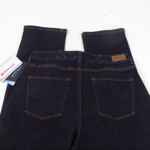 Marmot Mira CoolMax Stretch Denim Jean NWT Dark Indigo Slim Fit Straight Leg - Picture 5 of 7
